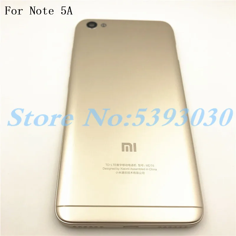Новый корпус для Xiaomi Redmi Note 5A задняя крышка аккумулятор дверь и кнопка + объектив