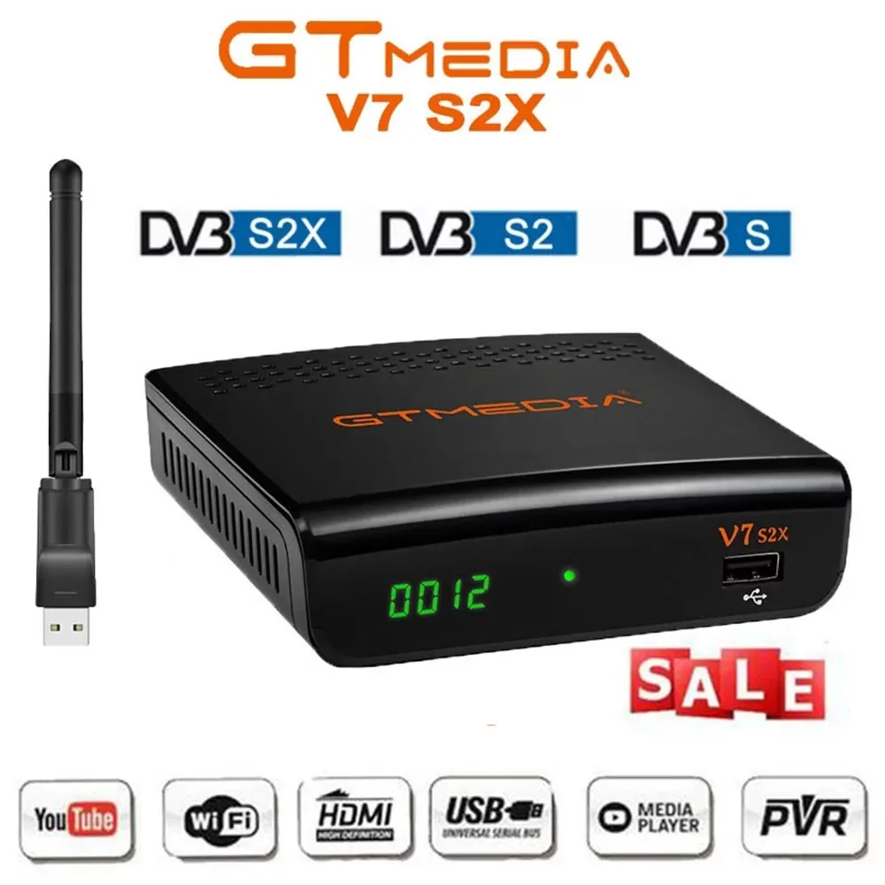 Gtmedia FTA 1080P GTMedia V7 S2X Satellite Receiver DVB-S2 GTMEDIA V7S2X Full +USB WIFI Upgraded from GTMEDIA V7S HD Receptor