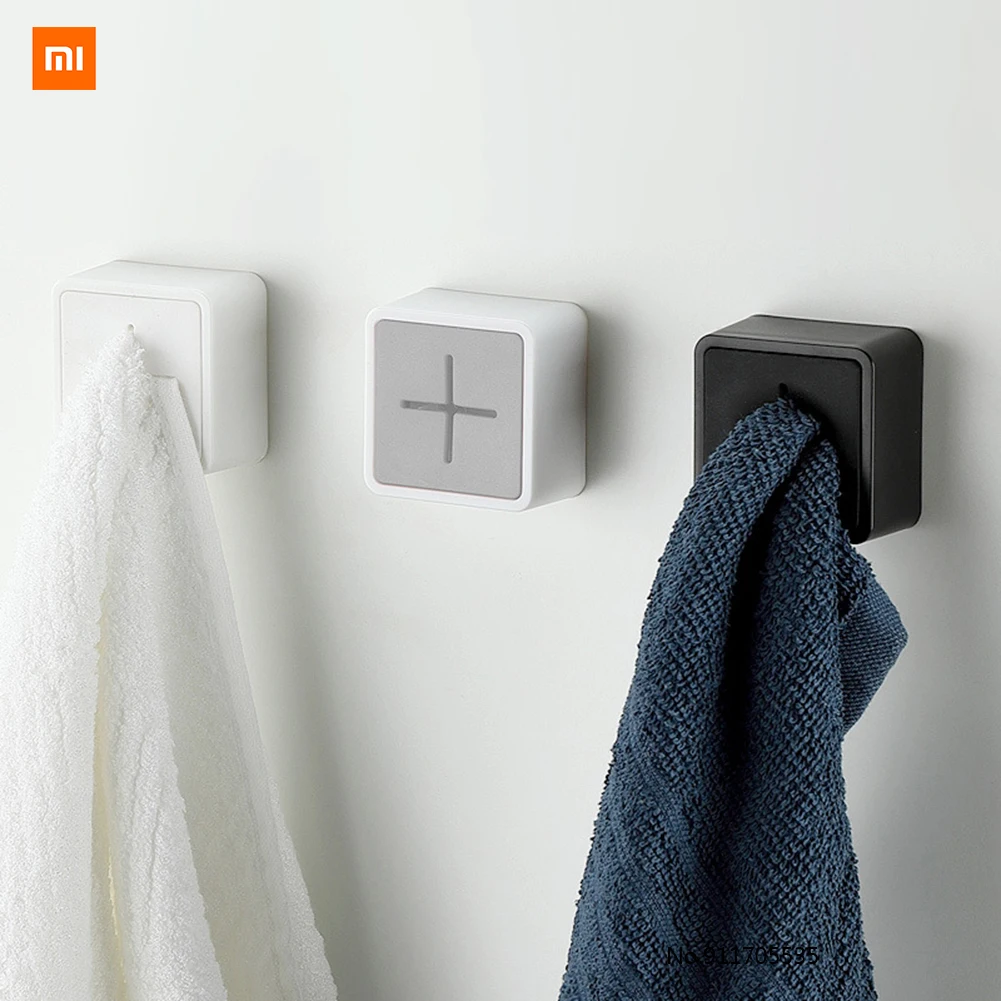 Xiaomi Self-adhesive Punch Free Towel Plug Holder Wall Mounted Bathroom Kitchen Organizer
