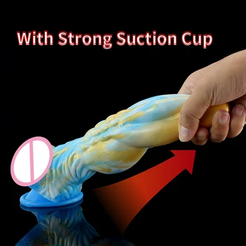 YOCY Huge Silicone Knot Dildo Animal Realistic Wolf Fake Penis For Vaginal G-Spot Stimualtion Anal Butt Plug Adult Erotic Toy 5