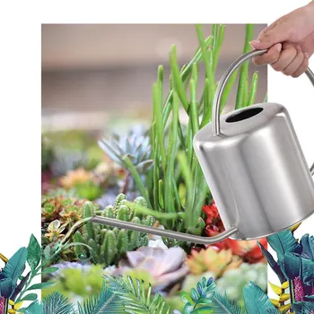 

Waterings Spray Can 1.5L Golden Brass Watering Can Home Gardening Durable Long Mouth Watering Pot Kettle Metal Garden Decors