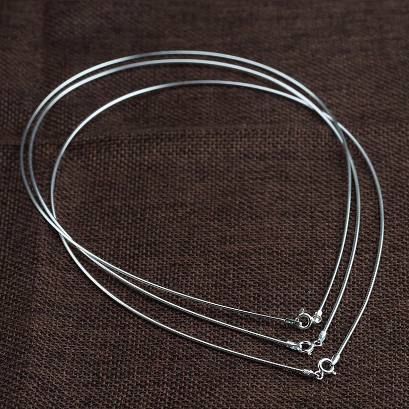 925 серебряные ожерелья для женщин Ширина ожерелья 1 мм 1,50 мм 2,00 мм длина 45 см цепочка в виде змеи S925 тайские Твердые серебряные ювелирные изделия изготовление