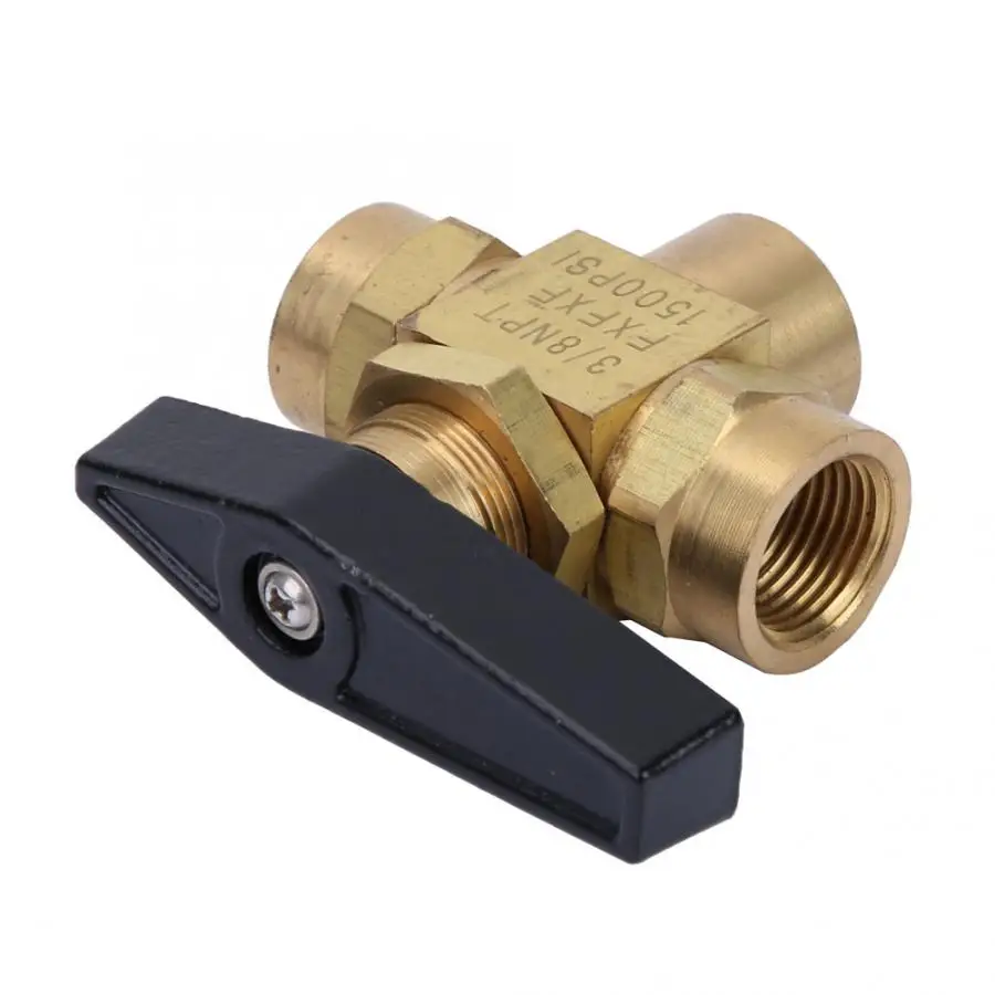 Высокого давления 1500psi 3 Way мама NPT 1/" 1/8" 3/" латунный шаровой клапан