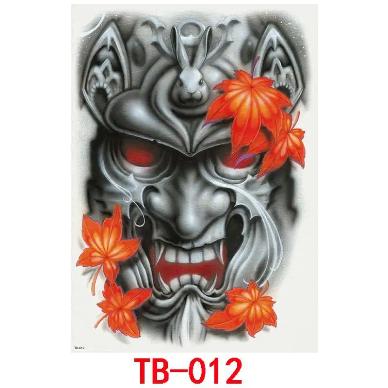 TB012 XY Fancy Cool Men Women Large Full Back Tattoo Stickers Waterproof Temporary Flash Tattoos - Цвет: TB012