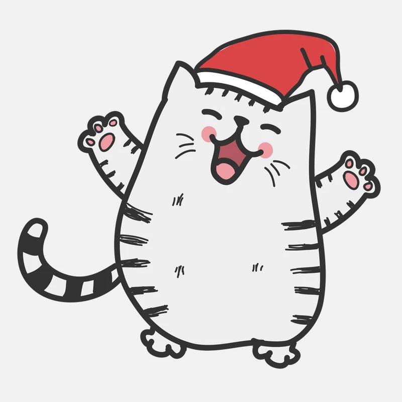 

Funny Cat Wearing A Christmas Hat Car Sticker Rearview Mirror Car Styling Accessories Vinyl Motorcycle Decal PVC 14cm*13cm