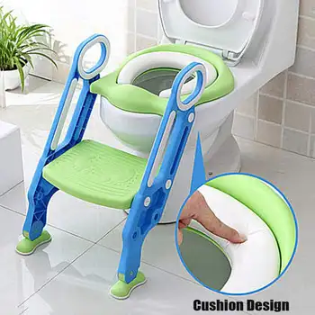 

Folding Baby Potty Infant Kids Toilet Training Seat With Safe Adjustable Ladder Height Portable Urinal Potty Toilet Seat for Kid