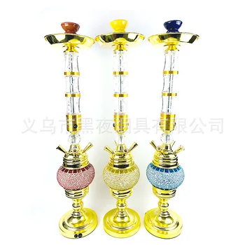 

1 Set Four Pipe Hose Arabian Hookah Shisha Set with Lamp Electric Charging Style Up and Down Double Lamp Hookah Gift Item