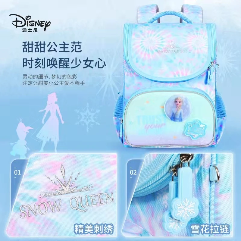 2022 Disney Frozen School Bags For Girl Elsa Anna Primary Student Shoulder Orthopedic Backpack Large Capacity Grade 1-5 Mochilar