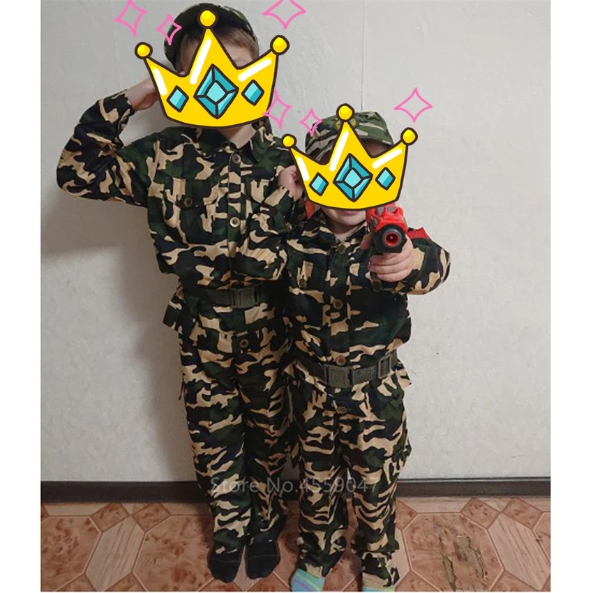 Военная Униформа Камуфляжный армейский солдат косплей костюм на Хэллоуин для