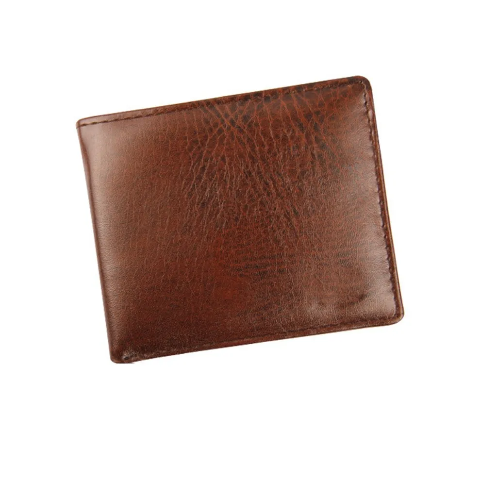 Мужские бумажники, кожаный Роскошный кошелек для мужчин из искусственной кожи, тонкие двойные короткие кошельки, держатель для кредитных карт, деловой мужской кошелек# YL5