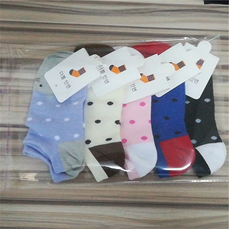 5 пар, произвольно подходящие хлопковые милые носки для женщин и девочек, повседневные носки в горошек, женские носки-Тапочки