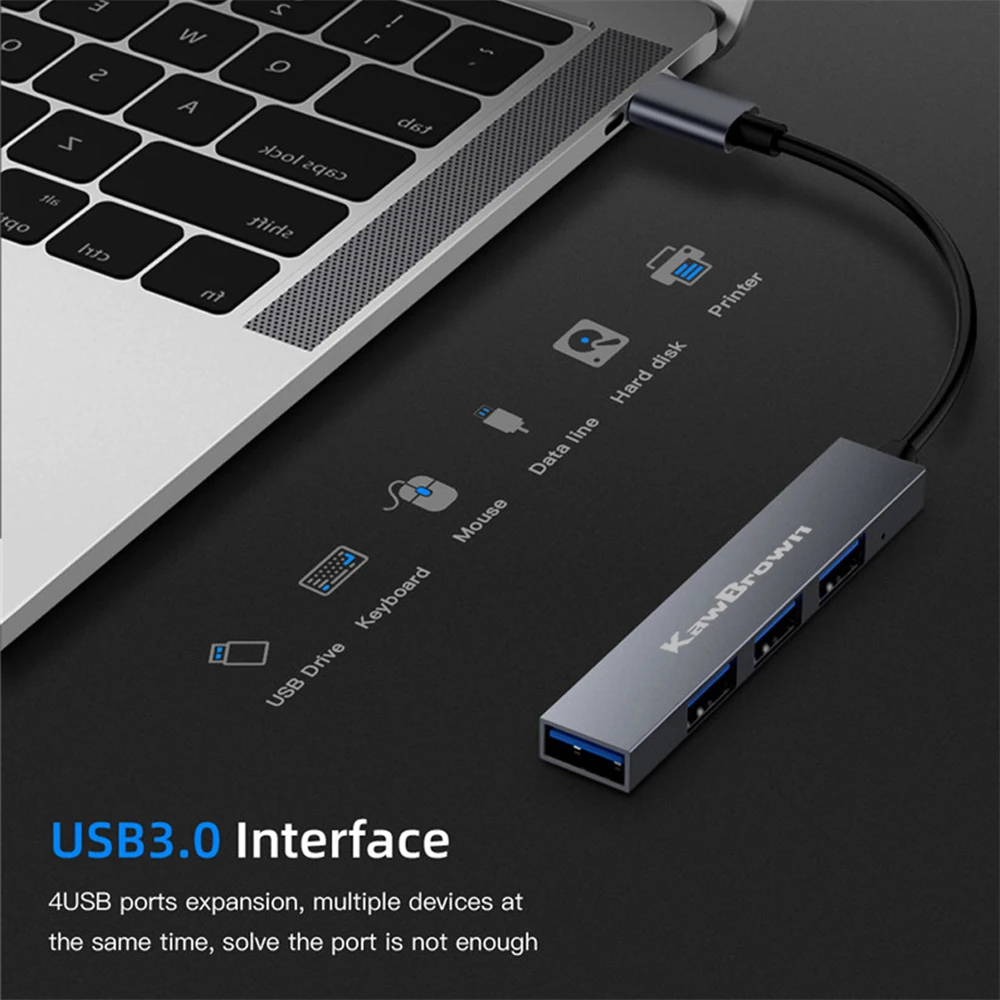 KawBrown 4 порта Тип C концентратор USB к 3 0 разветвитель конвертер OTG Кабель адаптер для