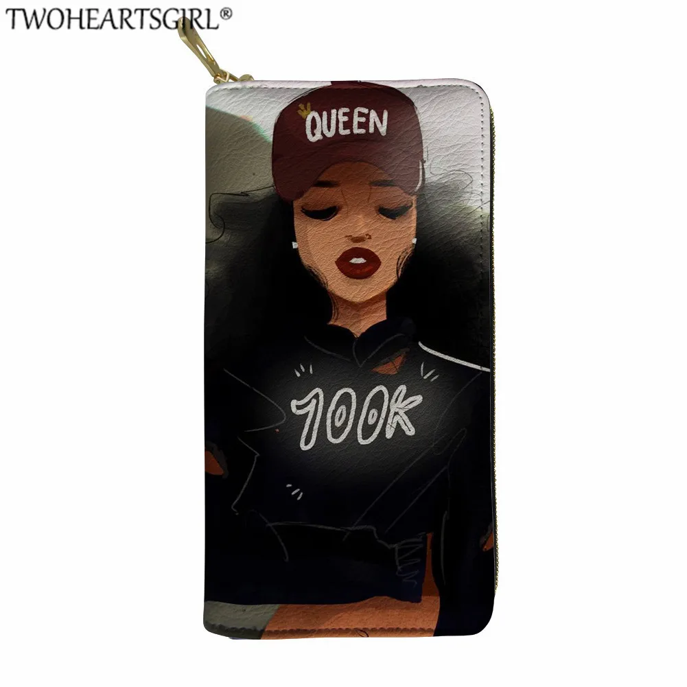 Twoheartsgirl африканские девушки печатных женские кошельки из искусственной кожи кошелек женский клатч кошелек длинный держатель для карт женские сумки для денег - Цвет: YY2649Z21