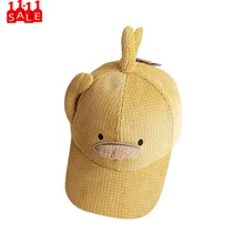Вельветовая бейсбольная кепка с изображением маленькой желтой утки, осенняя и зимняя теплая Кепка, шапка-ведро для женщин и детей, регулируемая шапка# ZB