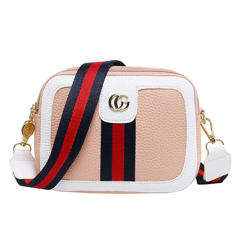 

Sheng chuang mei chun Summer 2019 New Style One-Shoulder Cross-body Webbing Contrast Color Square Sling Bag Fashion Small Fresh