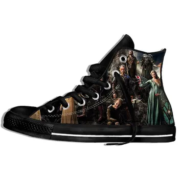 

Men's Casual Walking Canvas Shoes Breathable Vikings Ragnar Lothbrok Lagertha Hip Hop Harajuku High-top Sport Classic Sneakers