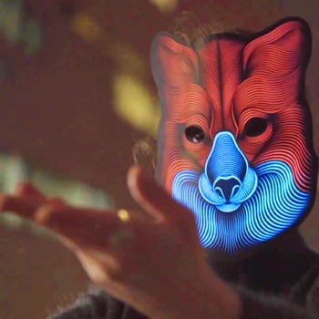 

2019 New Arrival LED Voice Control Halloween Mask Night Light Decorative Lamp Novel Terrorist Stimulus Mask Night Lamp