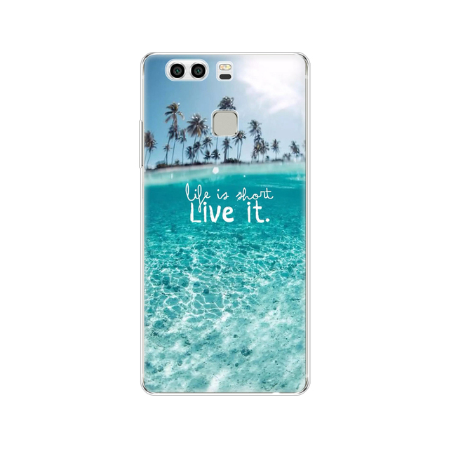 phone case for huawei P9 LITE PLUS 2016 soft tpu silicon back cover 360 full protective printing transparent coque
