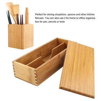 

Japanese Chopsticks Box Tableware Spoon Cage Bamboo Storage Box Container Drop Shipping