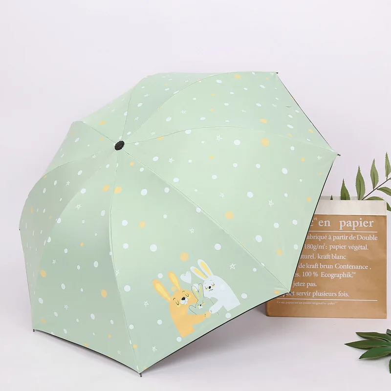 YADA Charm Cartoon Rabbit Umbrella Folding Children Rain Women uv Dot&Star Umbrella For Women Windproof Animal Umbrellas YS811