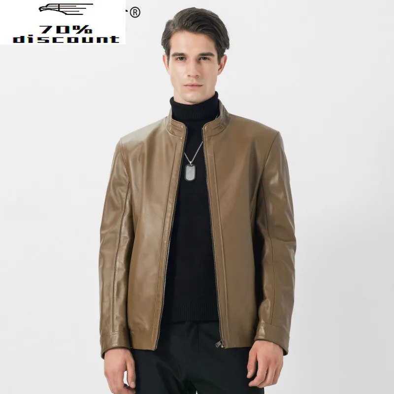 

Real Genuine Leather Jacket Men Spring Autumn Leather Coats Men Spring Autumn Motorcycle Leather Jackets 26236 KJ2994