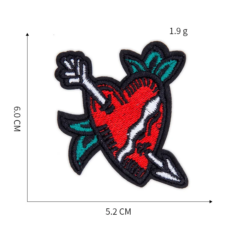 1-PCS-D-256 Винтажные панковские нашивки с вышивкой для футболок, железные полоски, аппликации для пальцев, племенная одежда, наклейки для одежды, значки@ H - Цвет: 1-PCS-D-256