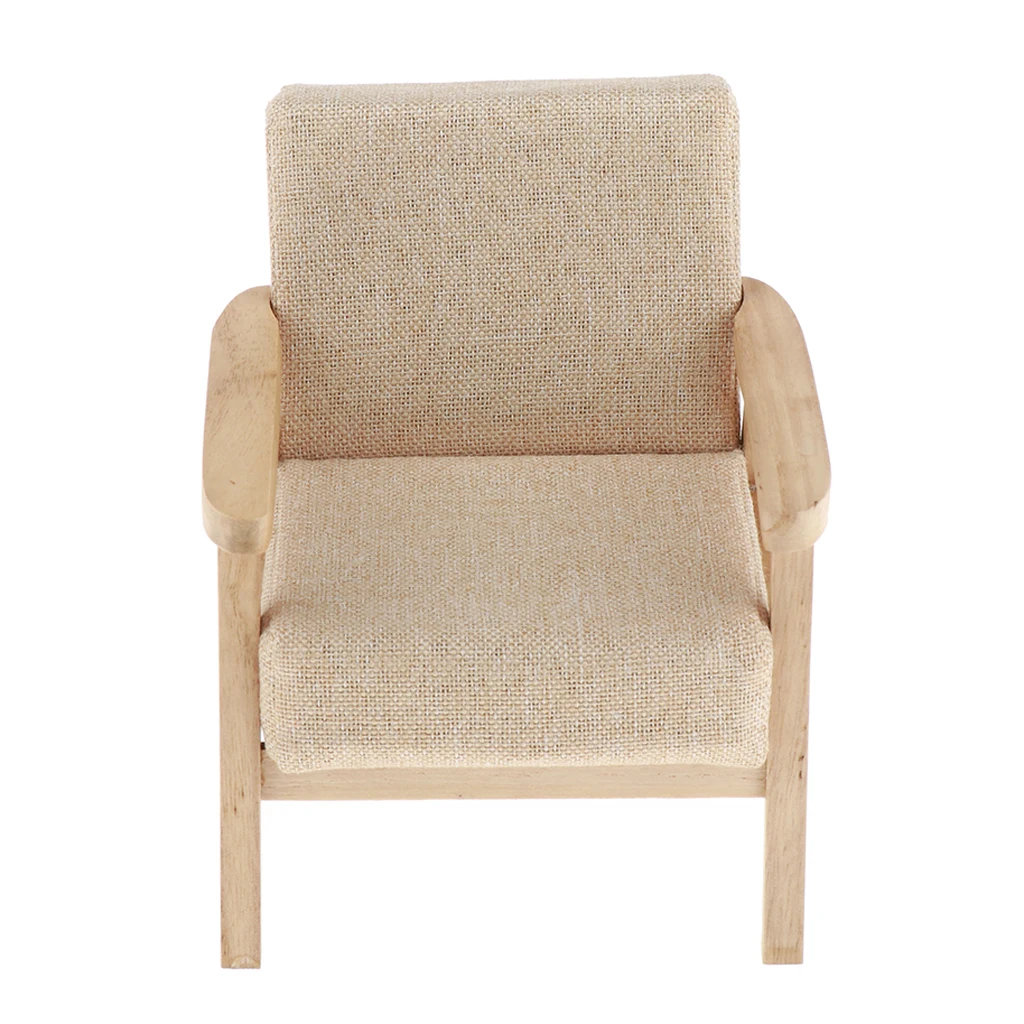 Dollhouse Furniture 1/6 Scale Miniature Armchair Toys for Dolls House Living Room Bedroom Decor - Red/Yellow/White Optional