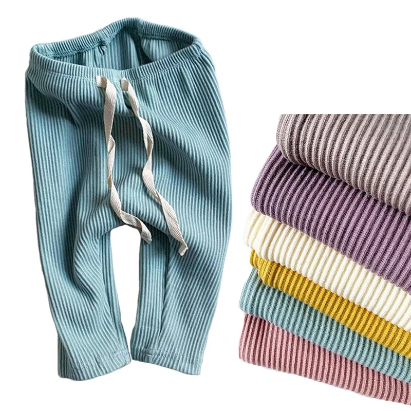 Детские ПП штаны для новорожденных малышей ребристые брюки-шаровары маленьких