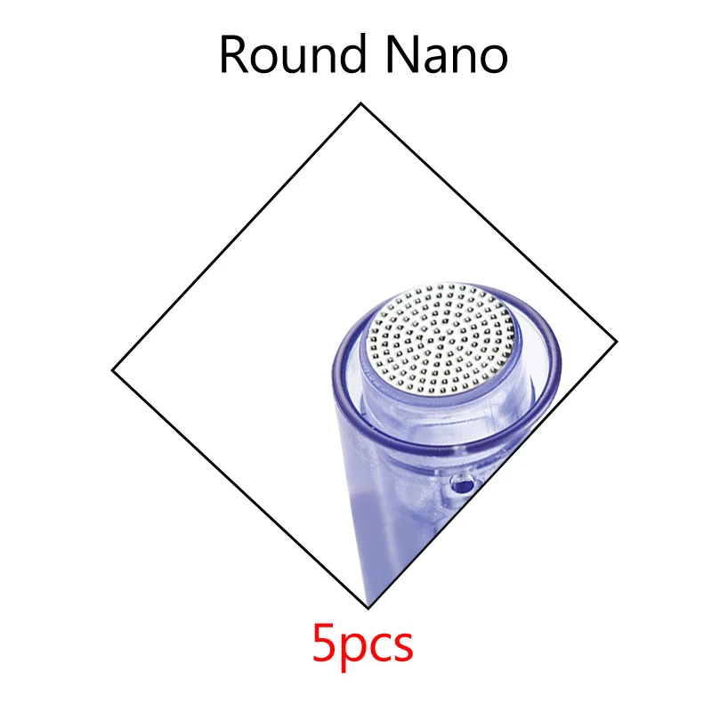 5pcs round nano Без иглы инъекции жизненной кислоты микроиглы воды мезотерапия ручной инжектор кожи портативный мезо уход за кожей пистолет - Цвет: 5pcs round nano
