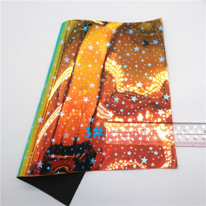 Glitterwishcome 21X29 см A4 размер винил для бантов радужные звезды TPU искусственная кожа ткань искусственная кожа листы для бантов, GM480B - Цвет: 3