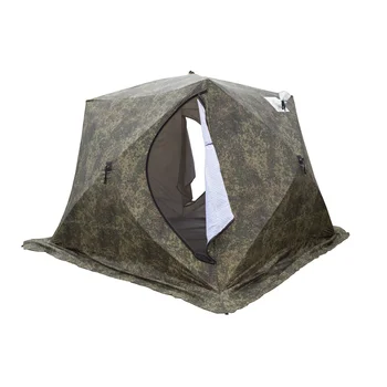 

Tent stack cube-4 (three-layer) with mosquito net, camouflage, fishing goods, tourism goods, goods for winter fishing