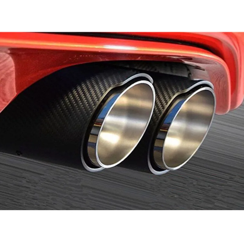 Одна пара универсальных двойных наконечников для выхлопной трубы из глянцевого