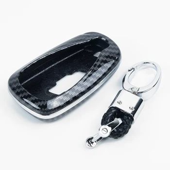 

Wear-resistant Car key case Dustproof Carbon Fiber Style Cover Fob Keychain