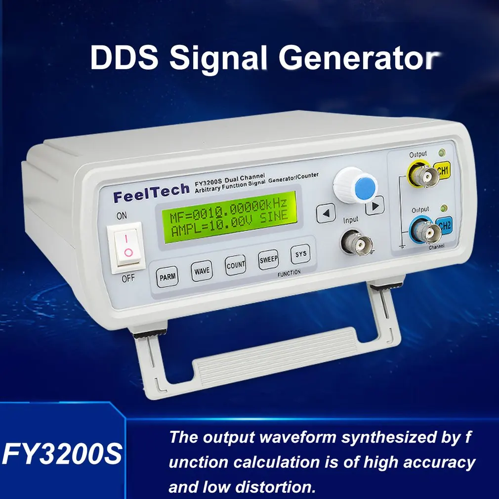 FellTech FY3200S 24 МГц цифровой DDS двухканальный функция источник сигнала Генератор произвольной формы/измеритель частоты пульса США