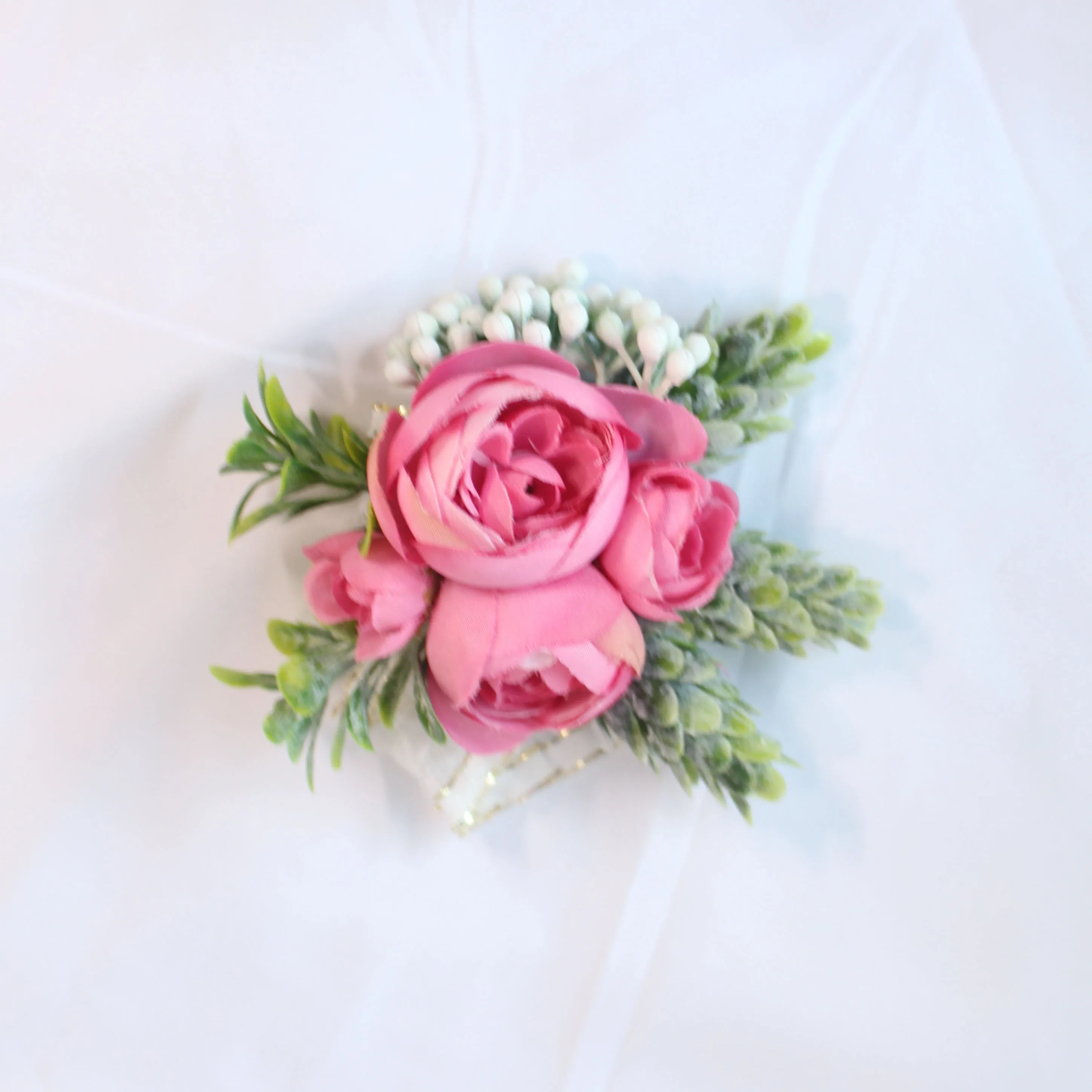 Wrist-rose-red YO CHO Шелковый бутон розы Свадебный корсаж булавка Искусственные цветы бутоньерка для жениха бутоньерка манжета браслет подружки невесты свадьба - Цвет: Wrist-rose-red