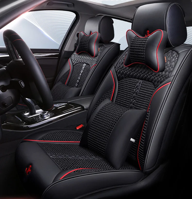 Универсальный чехол для сиденья автомобиля для kia rio 3 4 ceed Cerato Sportage sorento picanto Чехлы для автомобилей Аксессуары Стайлинг Авто хороший - Название цвета: BLACK LUX