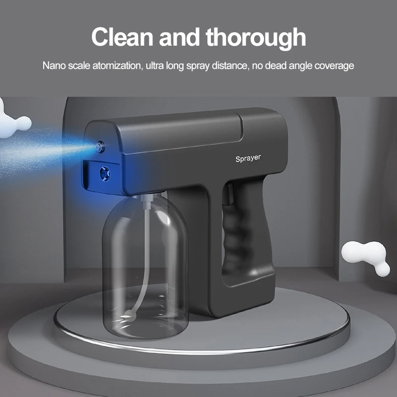 2021 New 300ML Disinfection Sprayer Gun Wireless Nano Blue Light Steam Spray USB Charg | Дом и сад