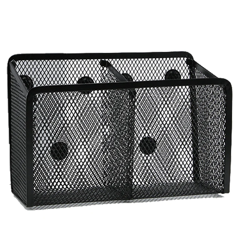 Magnetic Pen Holder 2 Spacious Compartment Magnetic Storage Basket Storage Box Super Magnet Perfect Mesh Pen Holder Can Accommod