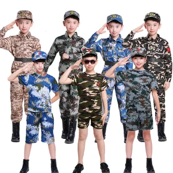 

Kids Boy Scouts Military Uniform Men Camouflage Army Soldier Tactical Hunting Suit Girl Combat Training Jackets Cosplay Costumes