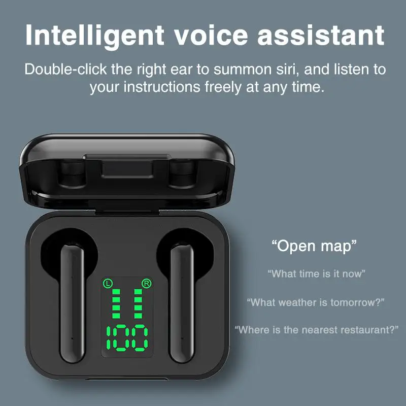 BEESCLOVER X15 TWS Bluetooth 5 0 Earphone Wireless Stereo music Earphone with LED Display Bluetooth Headset with Charging Case
