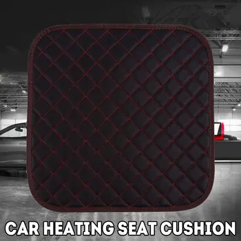 

Car Heating Cushion Seat Cushiona Universal Heated Seat Cushion Winter Waterproof PU Leather USB New
