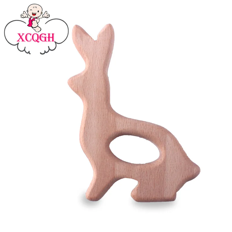 XCQGH 1 шт. детские из бука деревянные молярные игрушки милые животные Грызунок «кролик» соска цепочка браслет Аксессуары детский Прорезыватель