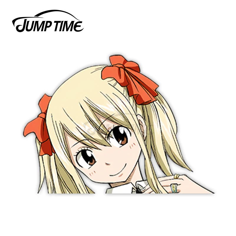 Jump Time Fairy Tail Lucy Heartfilia 47 6 9 Big Head Anime Peeker Vinyl Decal Waifu Kawaii Girl Car Stickers Car Stickers Aliexpress