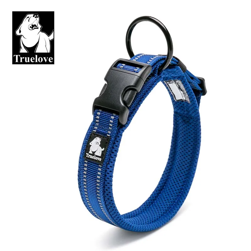 royalblue Truelove Регулируемый ошейник для собак нейлоновая сетка мягкий ошейник для питомца Светоотражающий ошейник для тренировки собак на открытом воздухе удобное собачье ожерелье для питомца - Цвет: royalblue