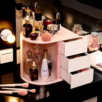 

Large-Capacity Cosmetic Storage Box Desktop Lipstick Jewelry Rack Dressing Table Skin Care Product Storage Box Cosmetic Box