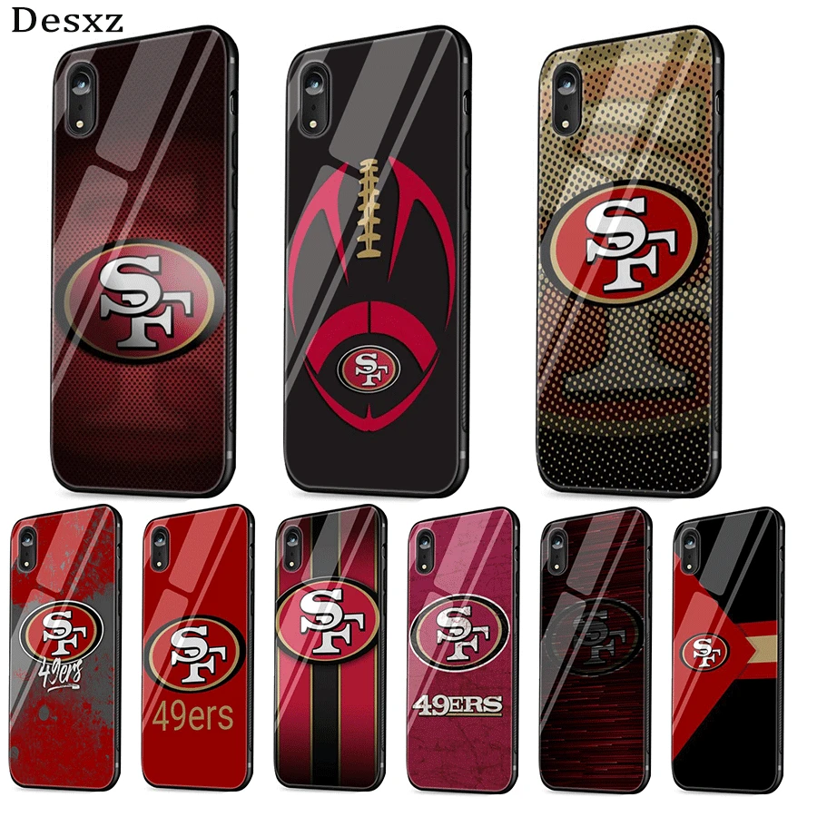 

Mobile Phone Glass Case For iPhone 5 5s SE 6 6s 7 8 Plus XR X XS Max Cover San Francisco 49ers Shell