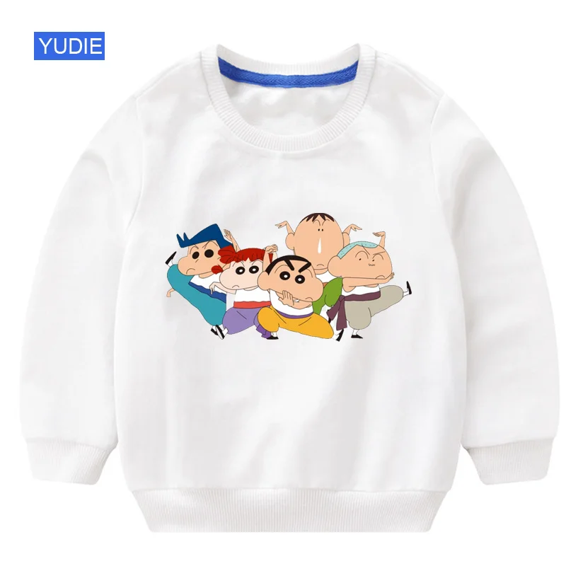 Г. Толстовки для мальчиков; толстовка с капюшоном с забавным рисунком «Crayon Shin Chan»; детская белая забавная Осенняя толстовка; Одежда для мальчиков 6 лет