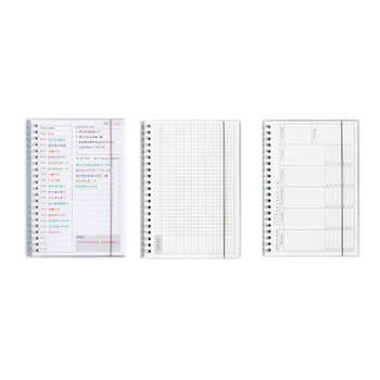 

3 Pcs Daily Weekly Monthly Planner Spiral A5 Notebook Time Memo Planning Organizer Agenda School Schedule Stationary