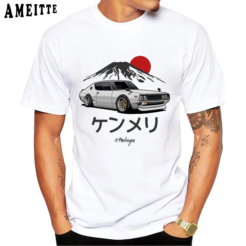 Футболка мужская с принтом автомобиля JDM Skyline GTR Kenmeri R32 Новая повседневная