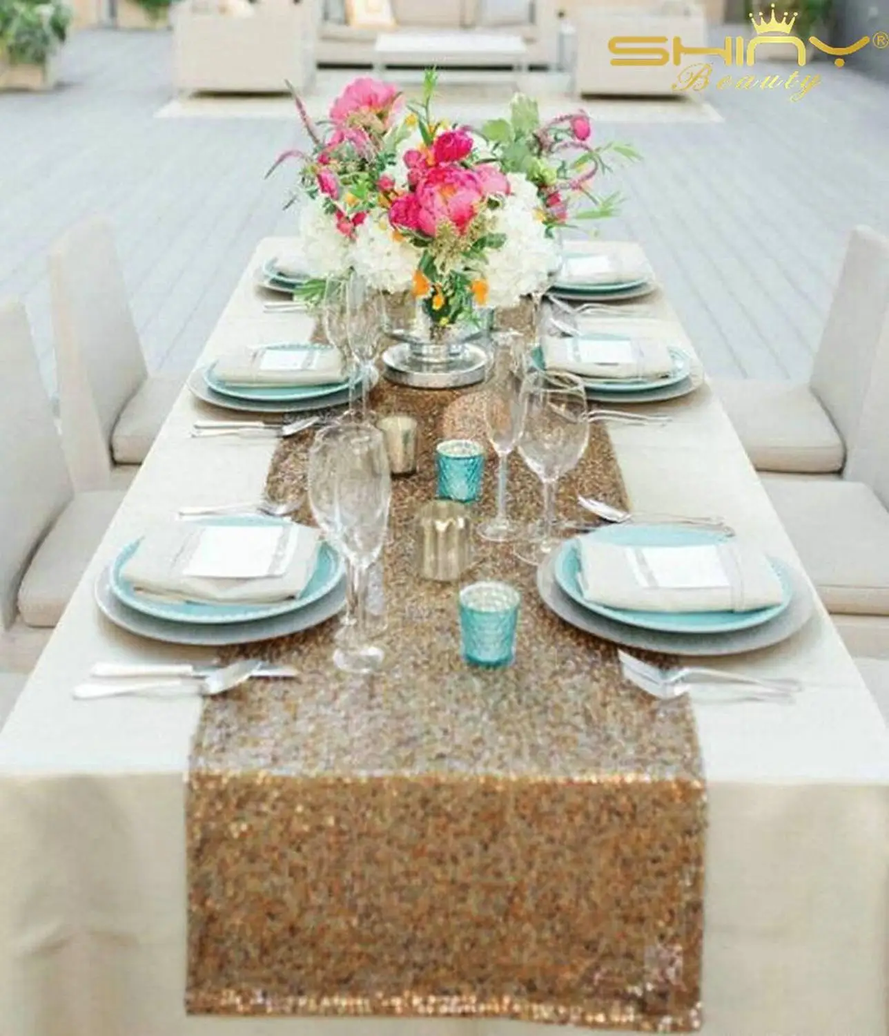  Glitter Table Runner 12x108 Inch Copper Sequin Table Runners Home Decoration for Home-M1014